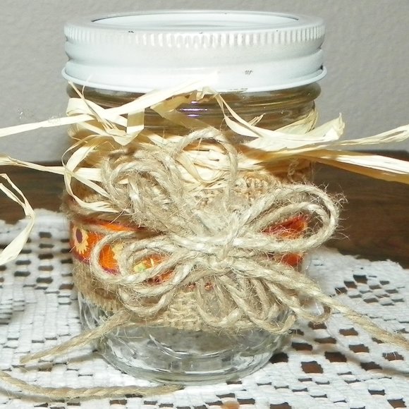 4 Wedding Glass Table Party Favor Fall Burlap - Picture 3 of 10